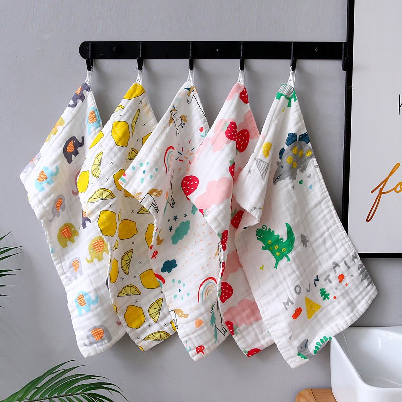 Baby Saliva Towel Cotton Six Layer High Density Gauze Children's Handkerchief Square Towel Baby Feeding Face Washing Towel