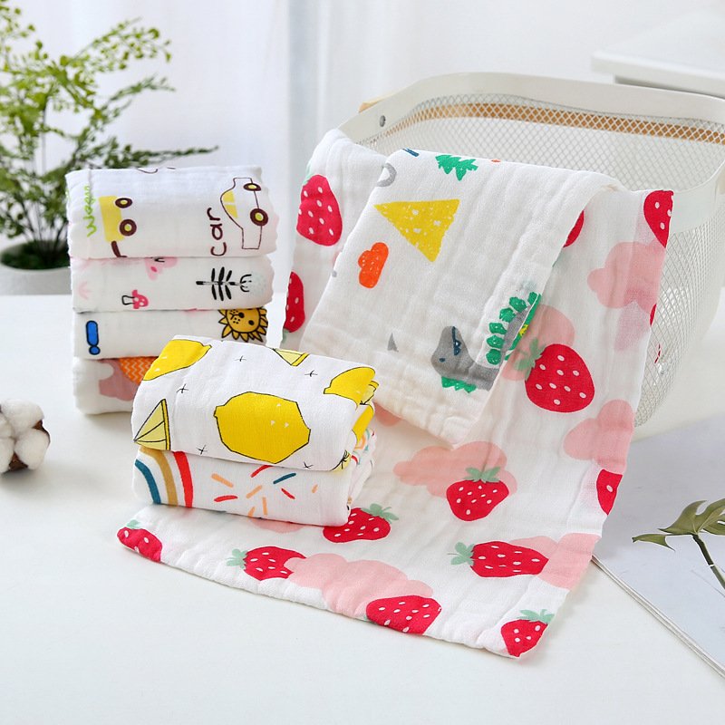 Baby Saliva Towel Cotton Six Layer High Density Gauze Children's Handkerchief Square Towel Baby Feeding Face Washing Towel