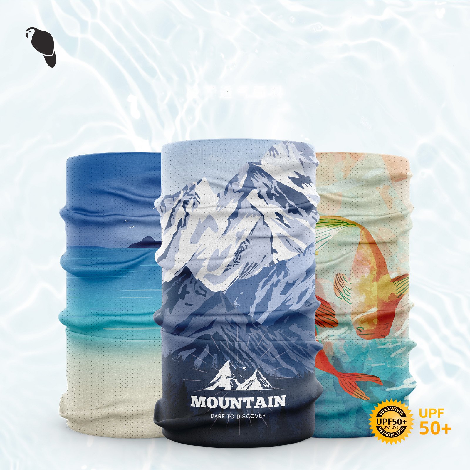 Hot Sale UV Protection Summer Ice Silk Cooling Neck Gaiter Bandana Mesh Ice Silk Breathable Seamless Tube Bandanas
