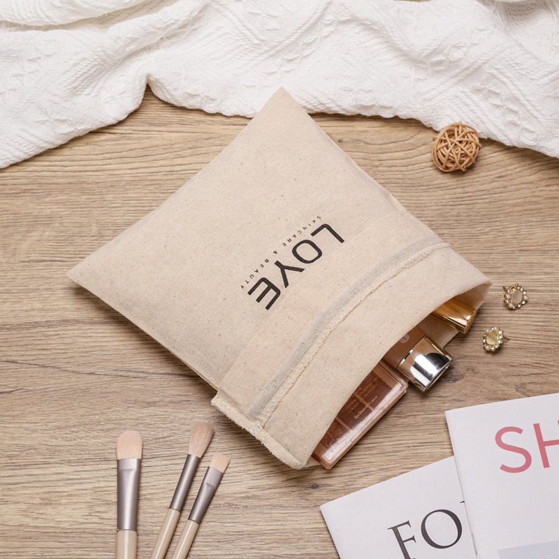 Eco-friendly Recyclable Custom Logo Print White Cotton Canvas Drawstring Shoe Dust Bag Jewelry Draw String Pouch