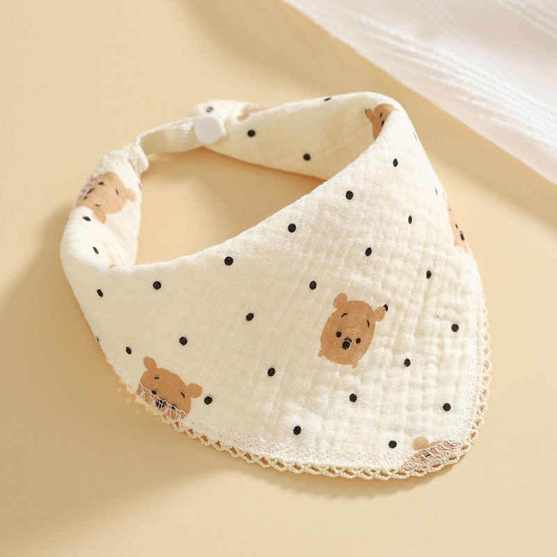 Newborn Drooling Bib Gauze Handkerchief Teether Bandana Bib 100% Organic Cotton Muslin Soft And Absorbent Baby Bib