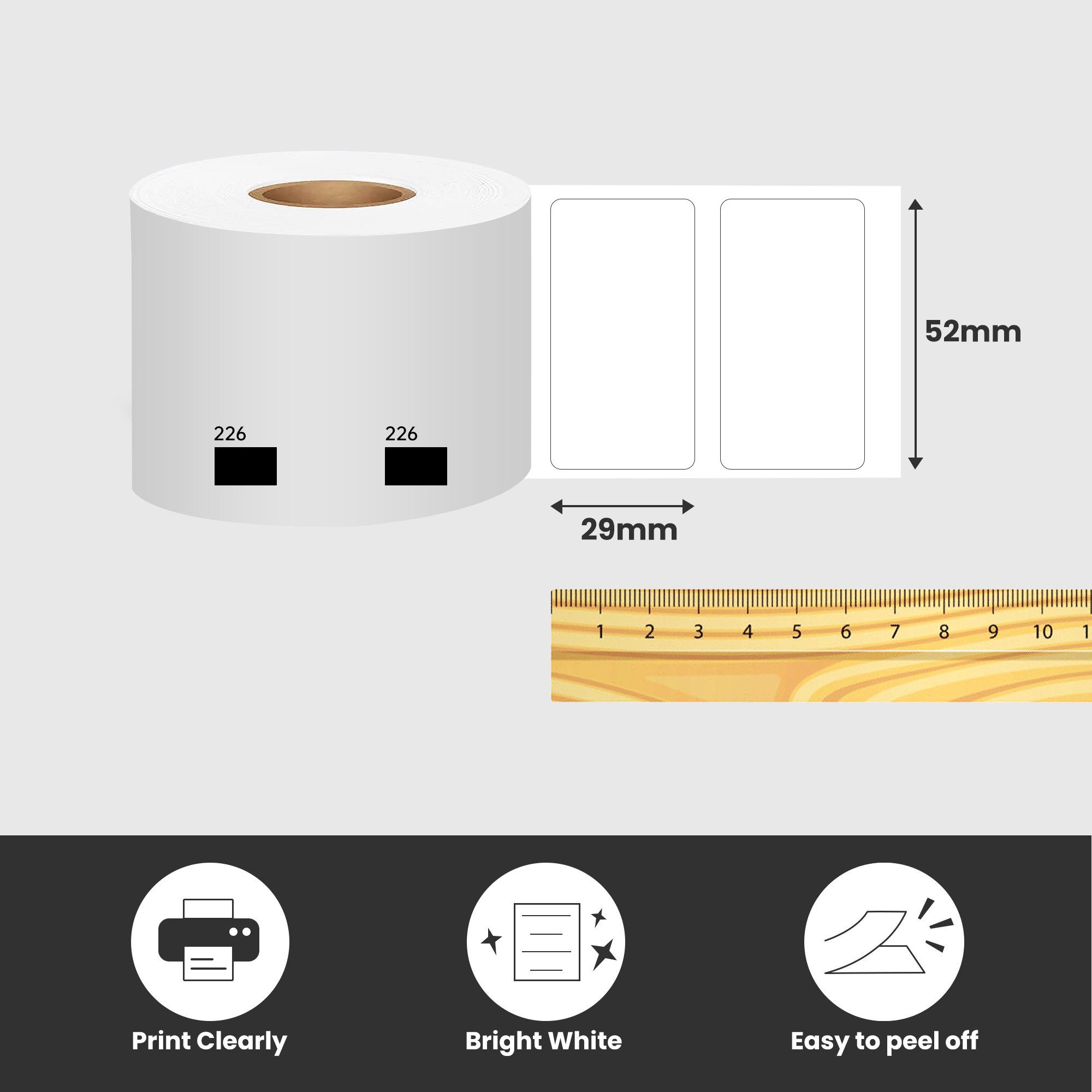 Factory Wholesale Compatible Brother Labels Tape Dk-11226 52mm*29mm *1000 Labels