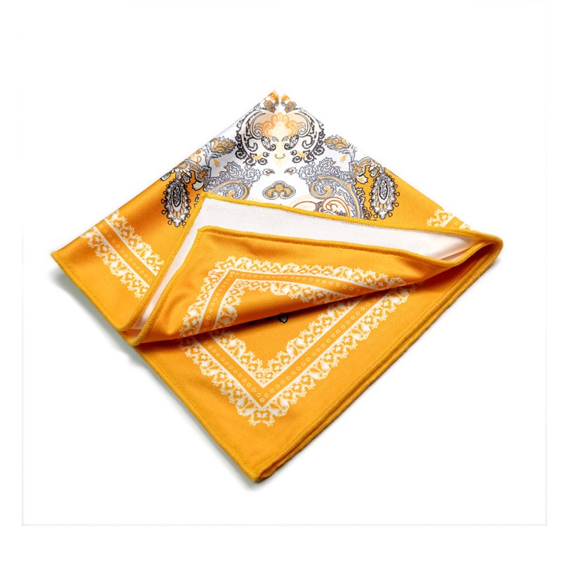 Men's pocket square microfiber bandana custom printed polyester handkerchief