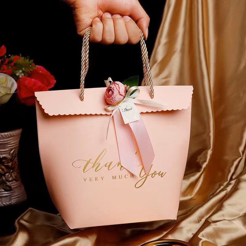 Custom Printed Handled Paper Bags Wedding Gift Paper Box and Paper Bag