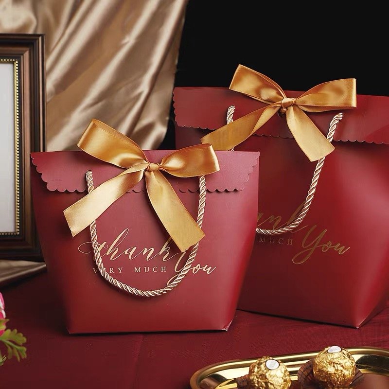 Custom Printed Handled Paper Bags Wedding Gift Paper Box and Paper Bag