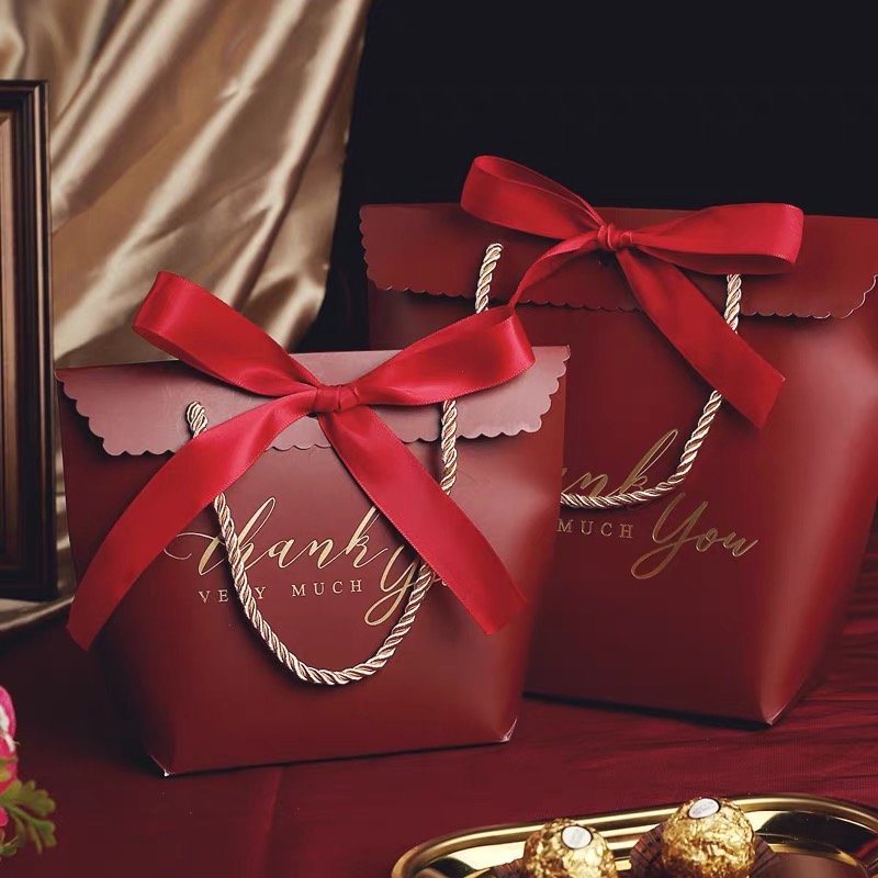 Custom Printed Handled Paper Bags Wedding Gift Paper Box and Paper Bag