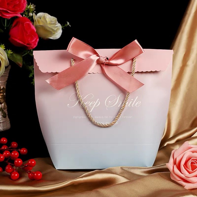 Custom Printed Handled Paper Bags Wedding Gift Paper Box and Paper Bag