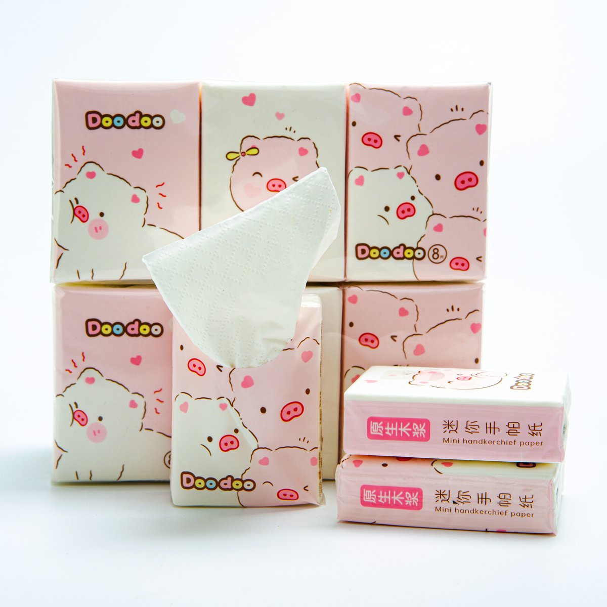 FSC Custom Eco-friendly Printed Travel Pocket Facial Tissue Paper Handkerchief Natural No Fragrance