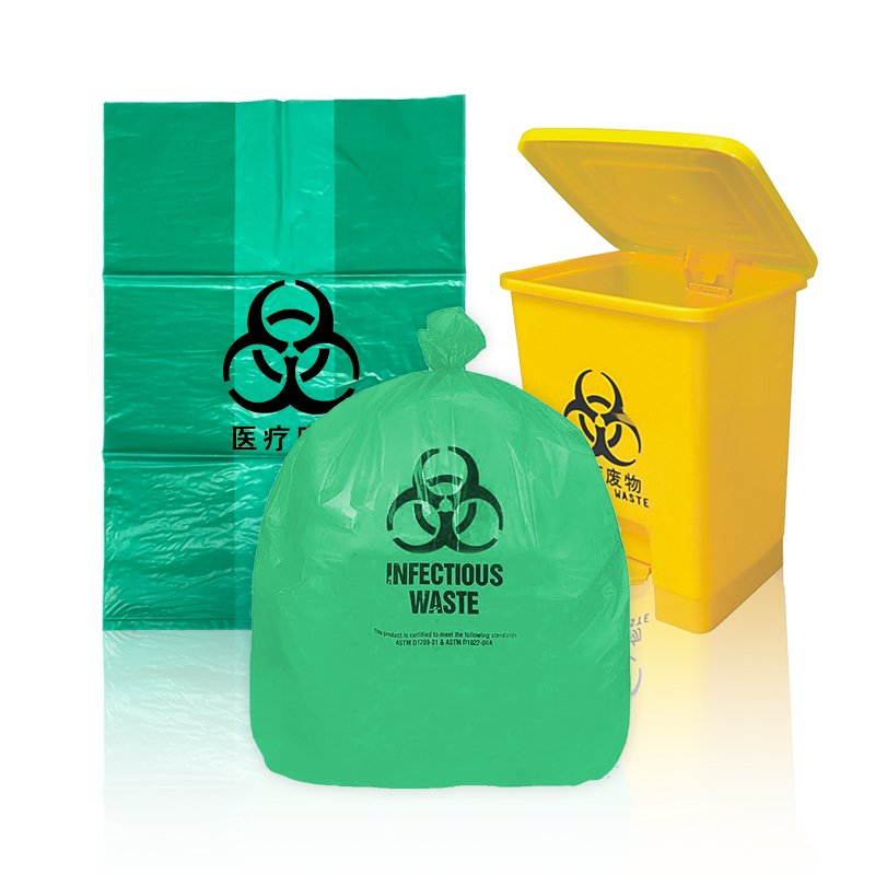 FORAYPACK High Heat Resistance Large Roll Bin Trash Medical Garbage Biohazard Waste Plastic Bag