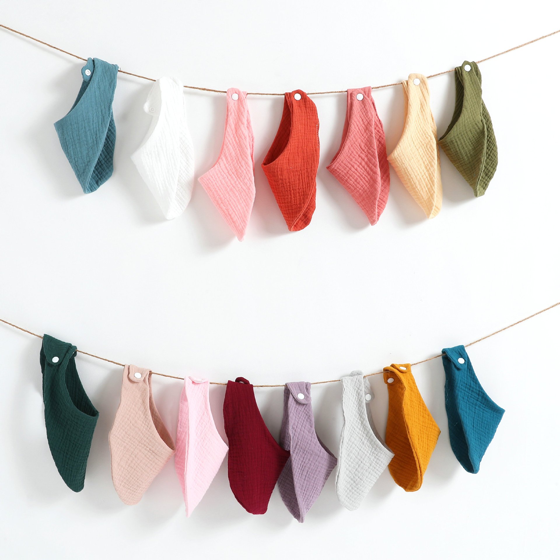 child bibs double gauze drooling towel baby crepe handkerchiefs press button cotton eating bag High quality