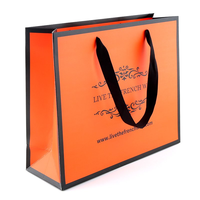 Ribbon Logo Packaging Bags Kraft personalized Your Retail White Clothing Custom Shopping Black jewelry personalized gifts bags