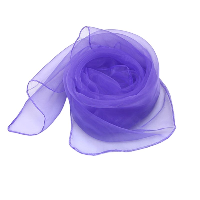 70*70 cm Solid Color Bandana Handkerchief Ribbon Scarf Polyester Dance Scarf Small Square Juggling Silk Dance Scarves for Kids
