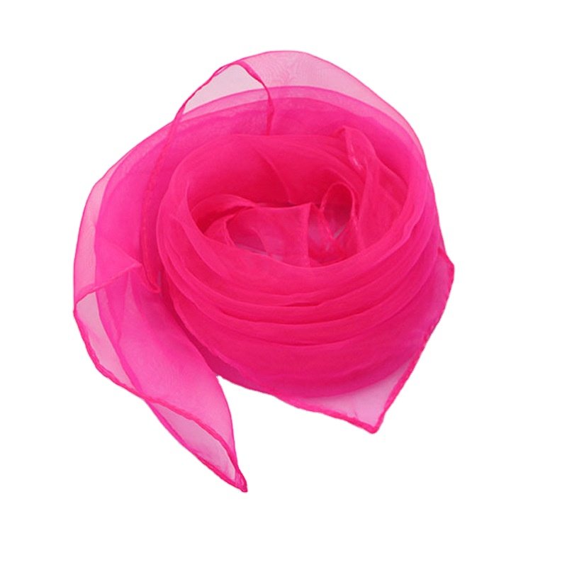 70*70 cm Solid Color Bandana Handkerchief Ribbon Scarf Polyester Dance Scarf Small Square Juggling Silk Dance Scarves for Kids