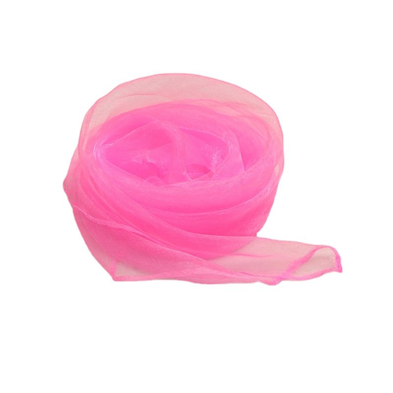 70*70 cm Solid Color Bandana Handkerchief Ribbon Scarf Polyester Dance Scarf Small Square Juggling Silk Dance Scarves for Kids
