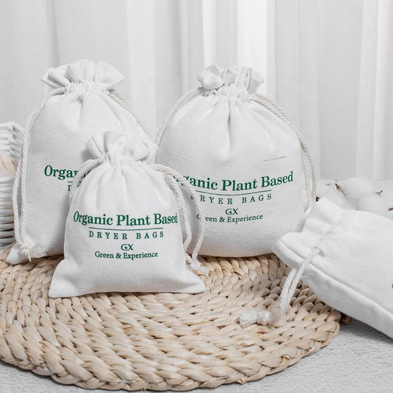 Personalized Colorful Canvas Cotton Drawstring Bag With Double String Nature Cotton Canvas Travel Toiletry Bags