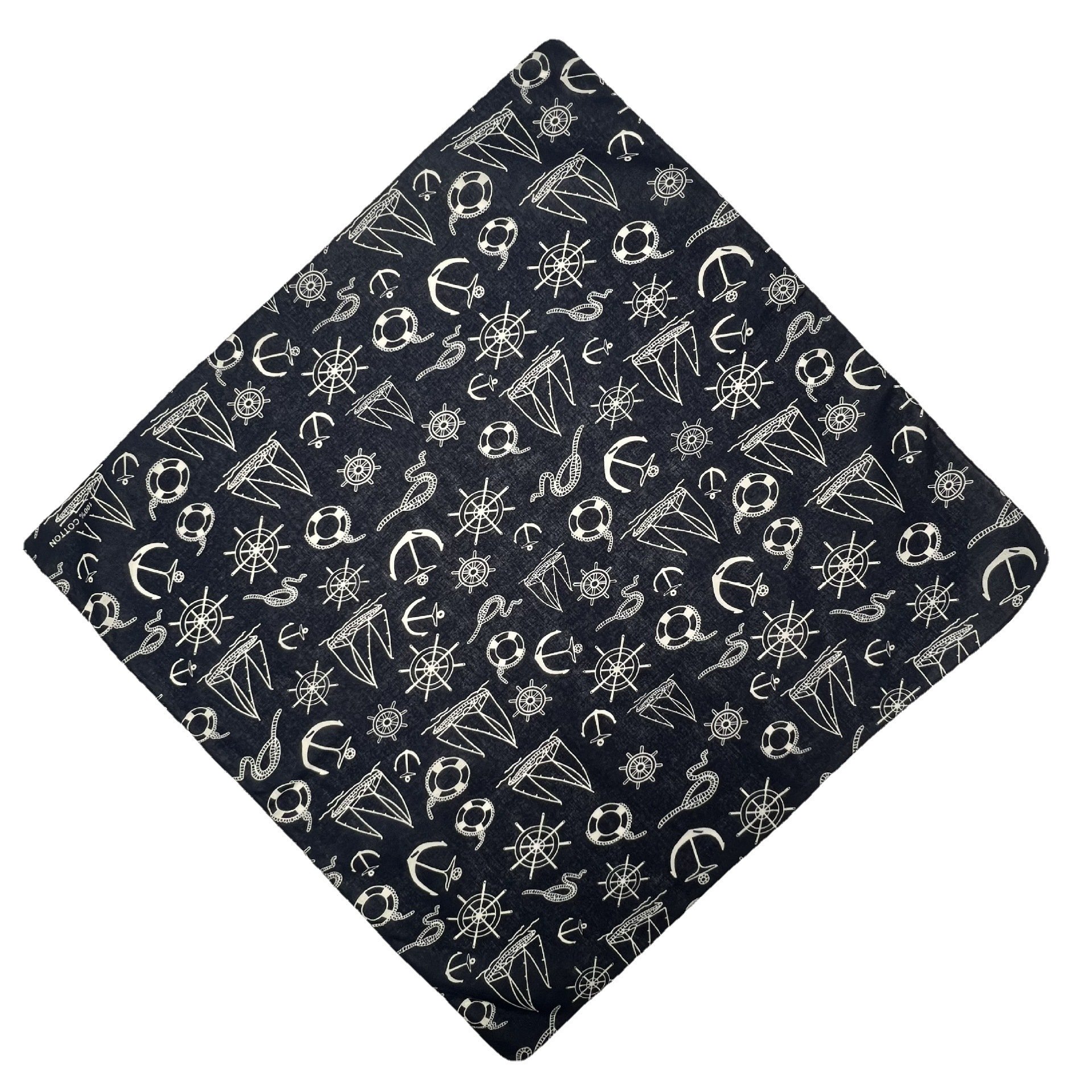 High Quality Printing Logo Custom Cotton Square Scarf Paisley Hip Hop Multifunctional Handkerchief Headband Turban Bandanas