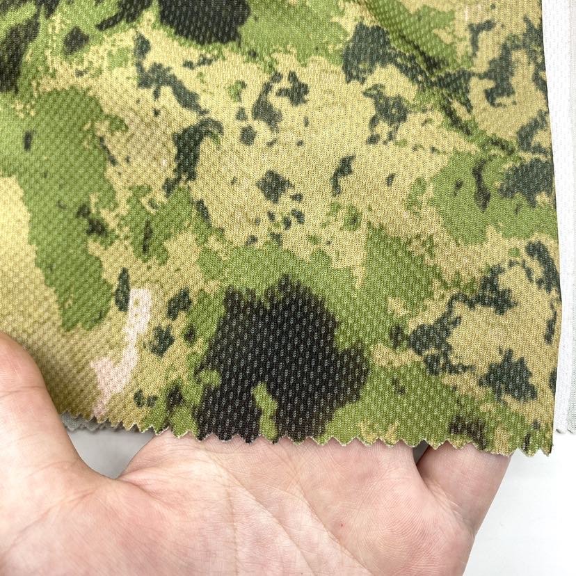 polyester camouflage mesh fabric both sides printed with different camo pattern ultraviolet rays flame retardant