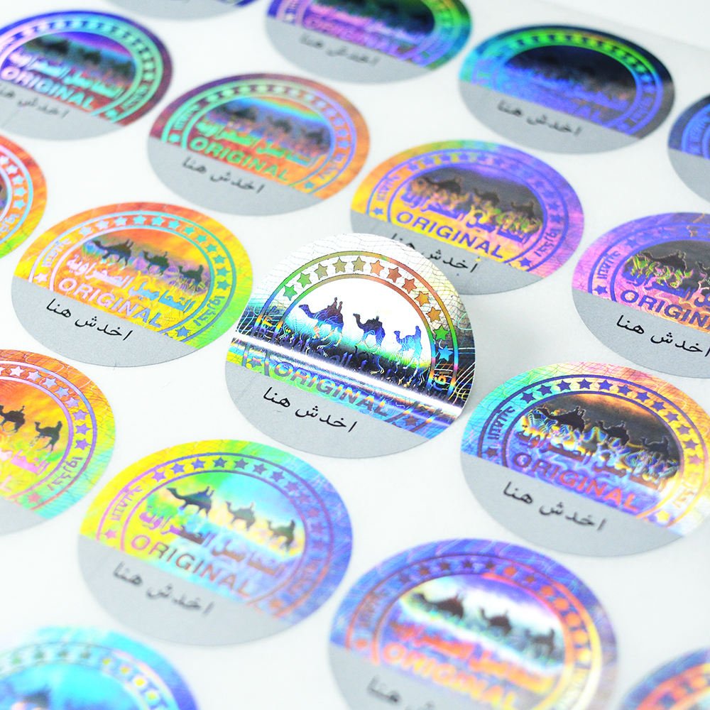 waterproof custom security logo scratch off hologram stickers for sale