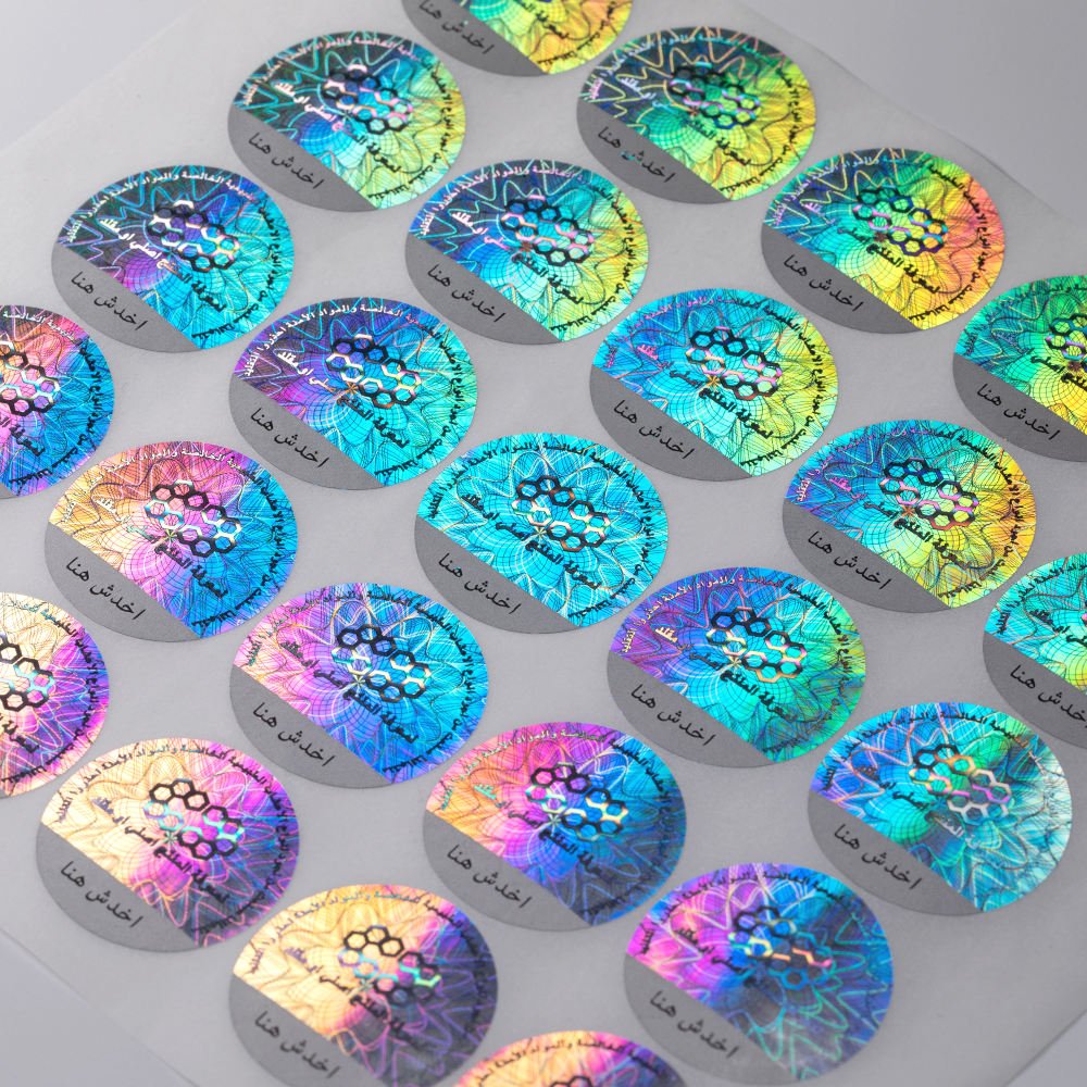 waterproof custom security logo scratch off hologram stickers for sale