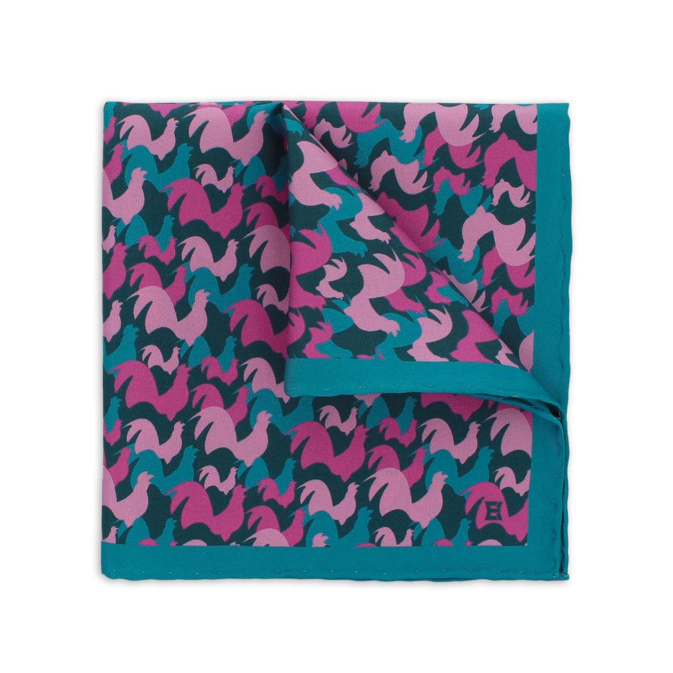 Elegant Silk Pocket Square From Italy Light Blue - 100% Silk Twill Weave 33cm - Perfect for Discerning Gentlemen