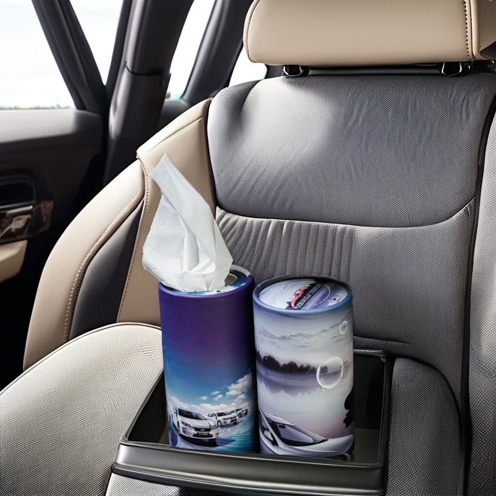 Custom Soft Cotton round tube Tissues Box for Car Innovative Facial Clean Tissue Tube Packaging with Logo Cylinder tube Tissue