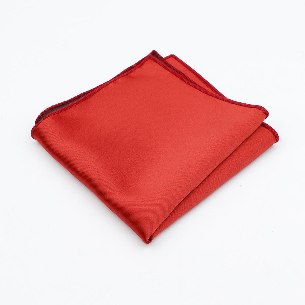 Men Suit Accessories Wedding Solid Color Handkerchief High Quality Polyester Hanky Plain Satin Pocket Square