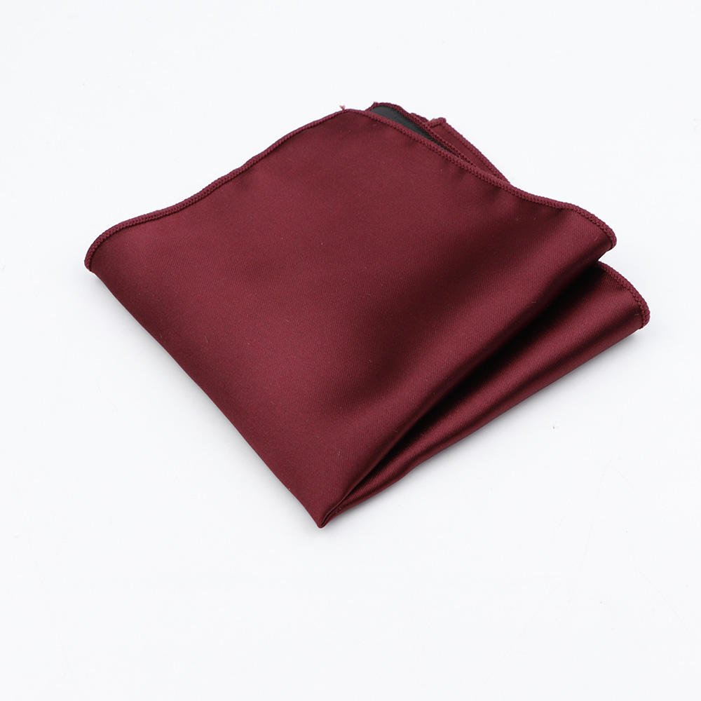 Men Suit Accessories Wedding Solid Color Handkerchief High Quality Polyester Hanky Plain Satin Pocket Square