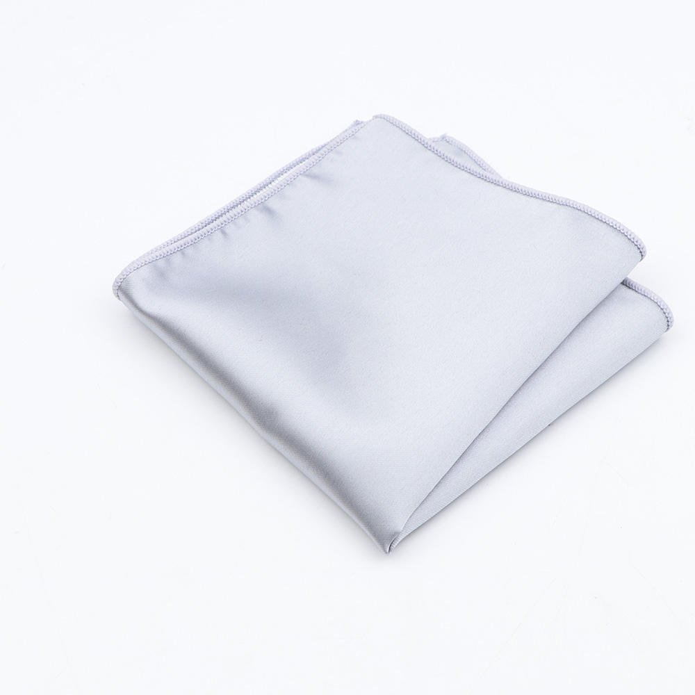 Men Suit Accessories Wedding Solid Color Handkerchief High Quality Polyester Hanky Plain Satin Pocket Square