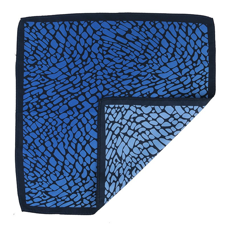 2024 New design single-sided printed cracked leopard print 30cm handkerchief color-changing gradient polyester pocket square