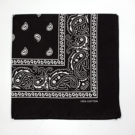 Hot sales mix color multifunction cotton paisley bandanas printed square handkerchief