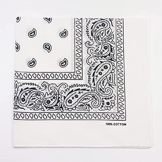 Hot sales mix color multifunction cotton paisley bandanas printed square handkerchief