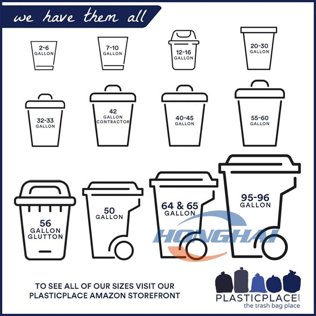 55-60 Gallon Plastic Contractor trash bags garbage bags,Black Heavy Duty Garbage Bag