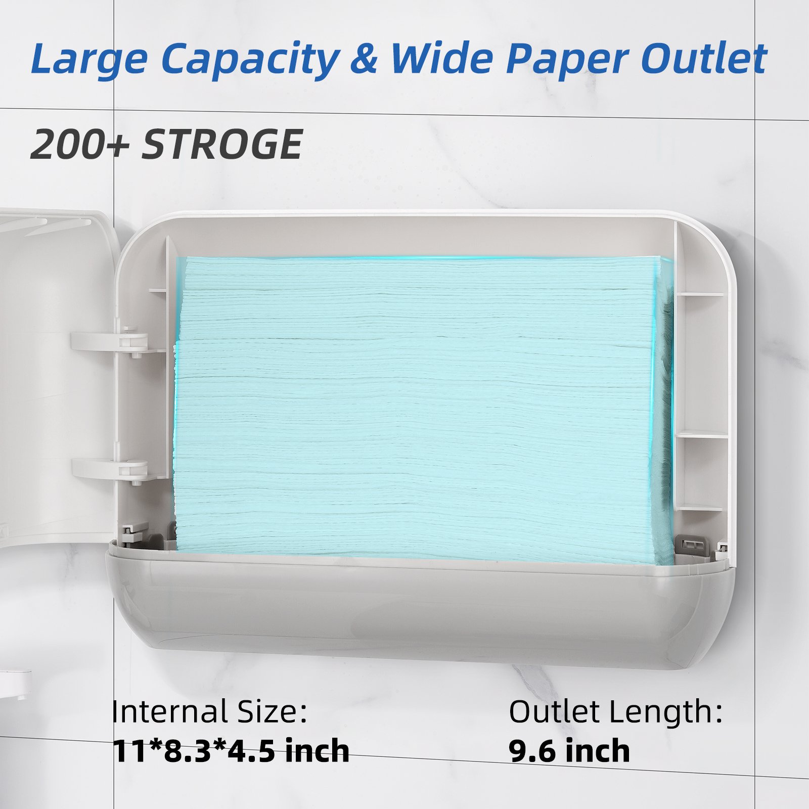 Commercial Lockable Hand Paper Towel Dispenser Toilet White Plastic Paper Dispenser Z fold wall mounted dispenser box for wipes