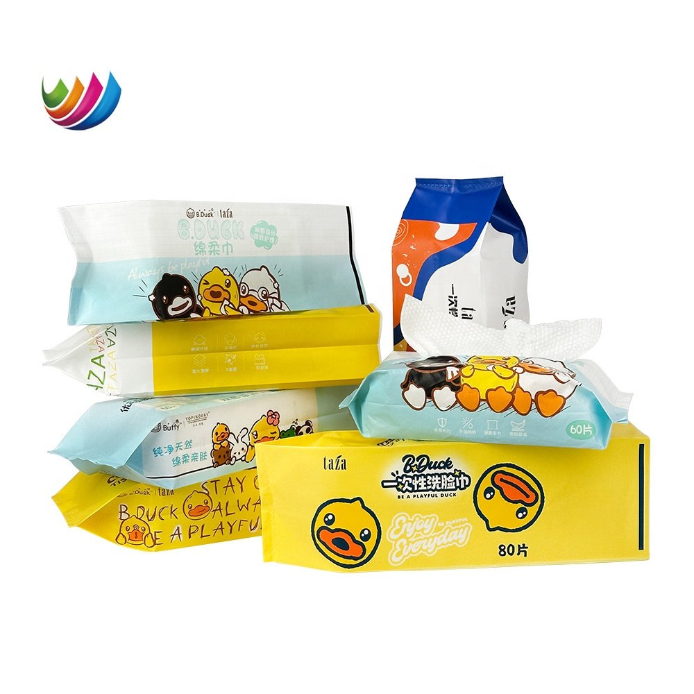 OEM ODM side gusset packaging plastic bag for facial cleansing tissue custom printing facial tissue EVA soft pack
