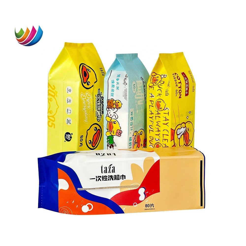 OEM ODM side gusset packaging plastic bag for facial cleansing tissue custom printing facial tissue EVA soft pack