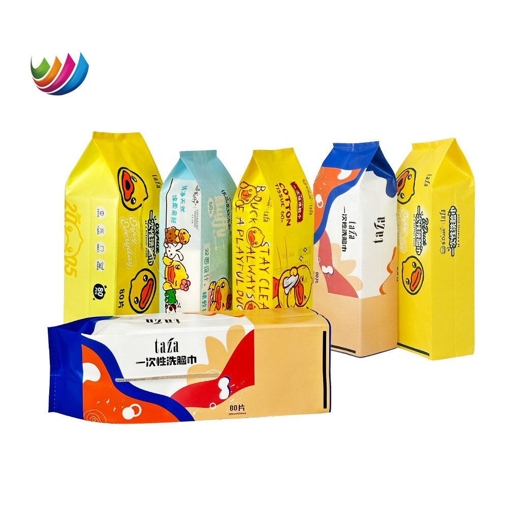 OEM ODM side gusset packaging plastic bag for facial cleansing tissue custom printing facial tissue EVA soft pack