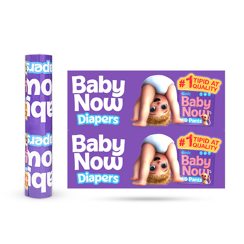Custom print Diapers Packaging Pulling Pants flexible laminating packaging roll lamination pouch opaque packaging film
