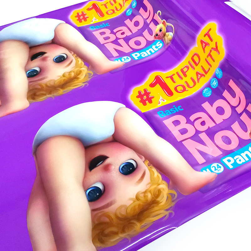 Custom print Diapers Packaging Pulling Pants flexible laminating packaging roll lamination pouch opaque packaging film