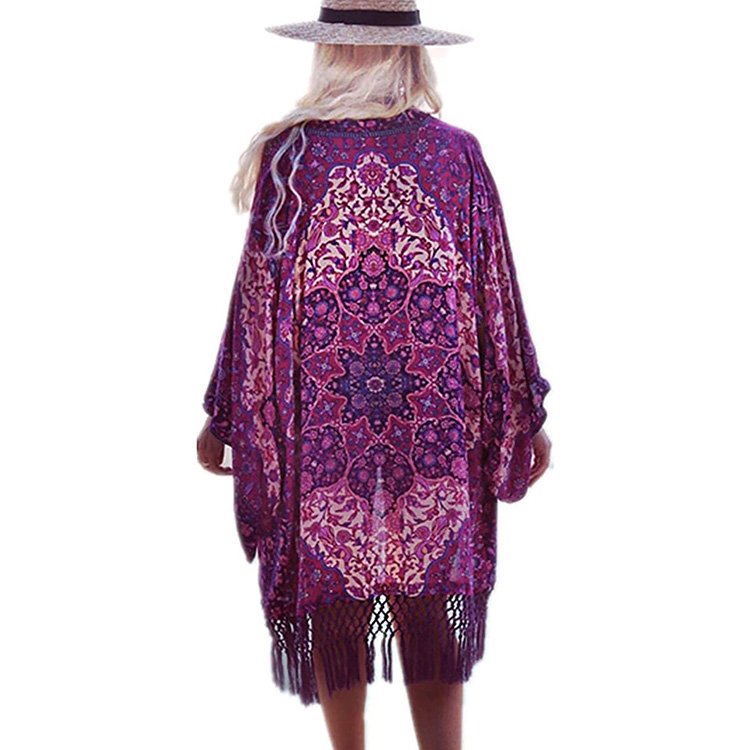 Kimono Beach Wear Summer Women Wear Kaftan Long Civer Floral Cardigan Open Kimono Beach Swimmer Cover Up Dress For Bikini