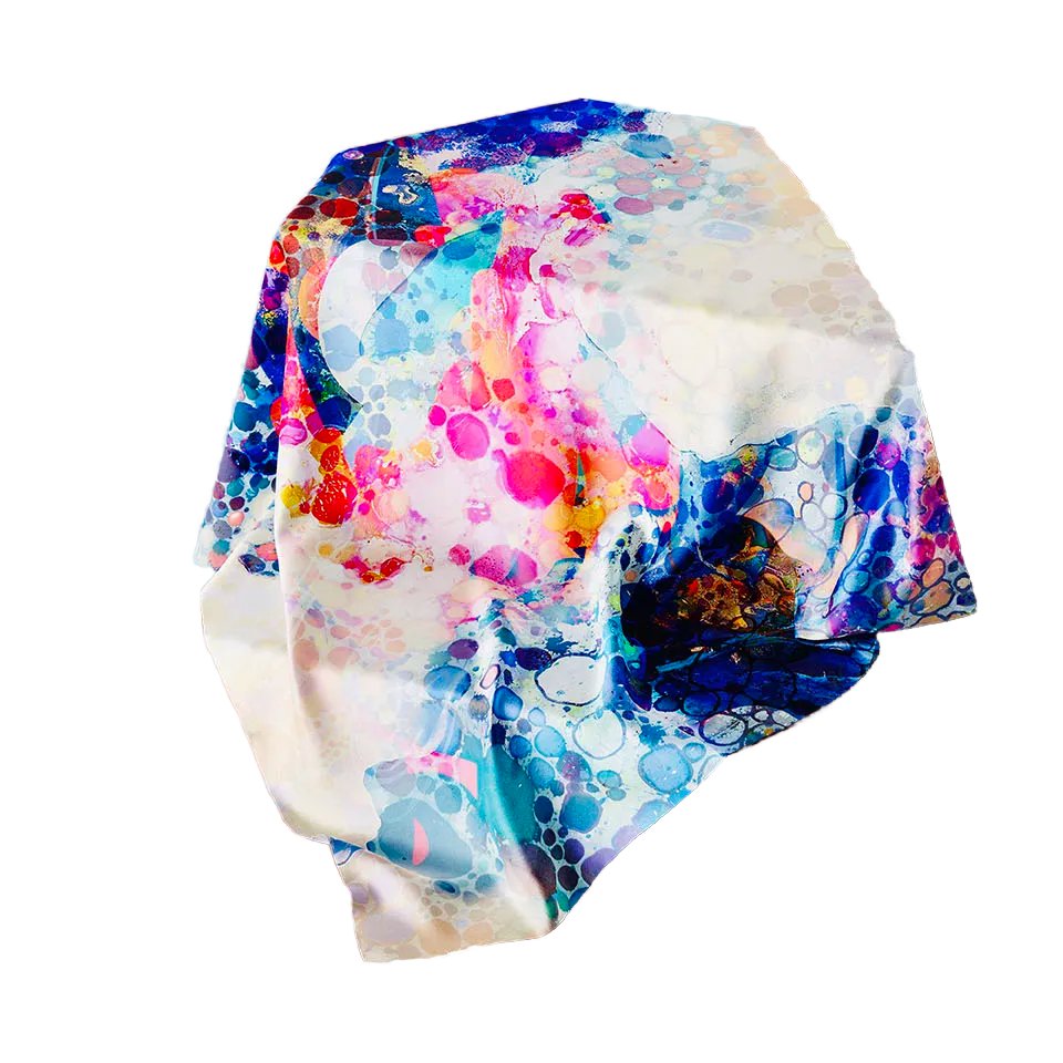 High Quality Double-Sided Printed 53cm x 53cm Silk Scarf Handkerchief in Colorful Style