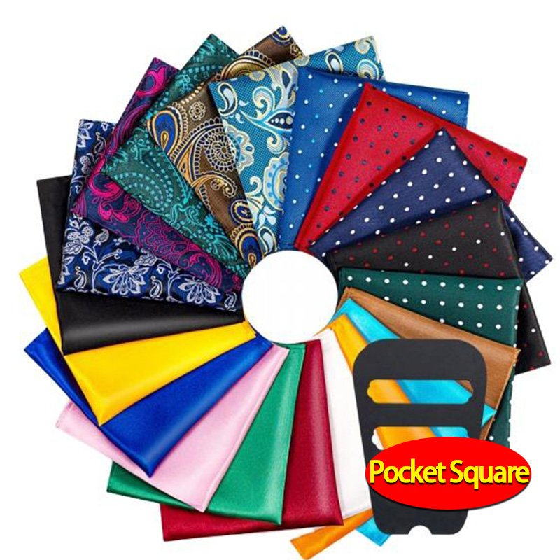 China Manufacturer Wholesale Handkerchief Custom Logo OEM Service 100% Polyester Printed Multiple Patterns Pocket Square