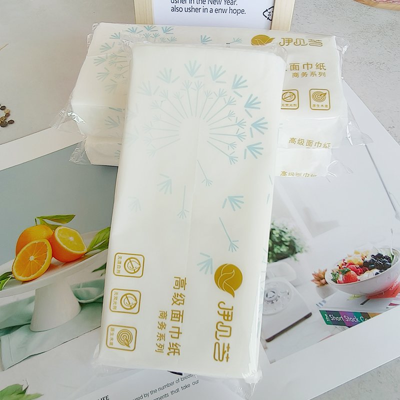 Wholesale 100% wood pulp custom logo face tissue paper 2ply facial napkins servilletas de papel