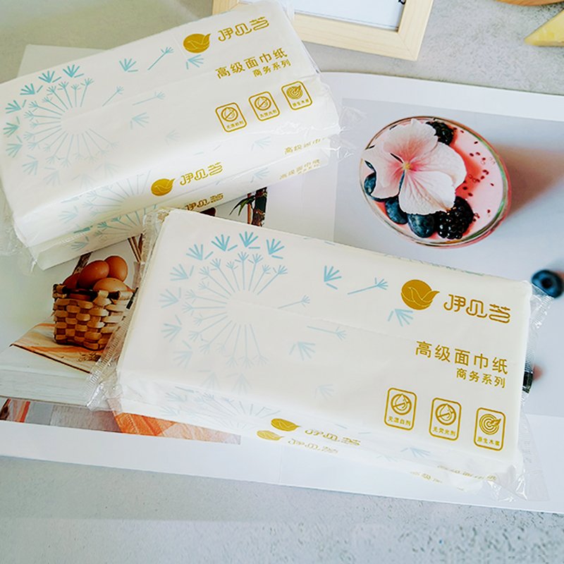 Wholesale 100% wood pulp custom logo face tissue paper 2ply facial napkins servilletas de papel