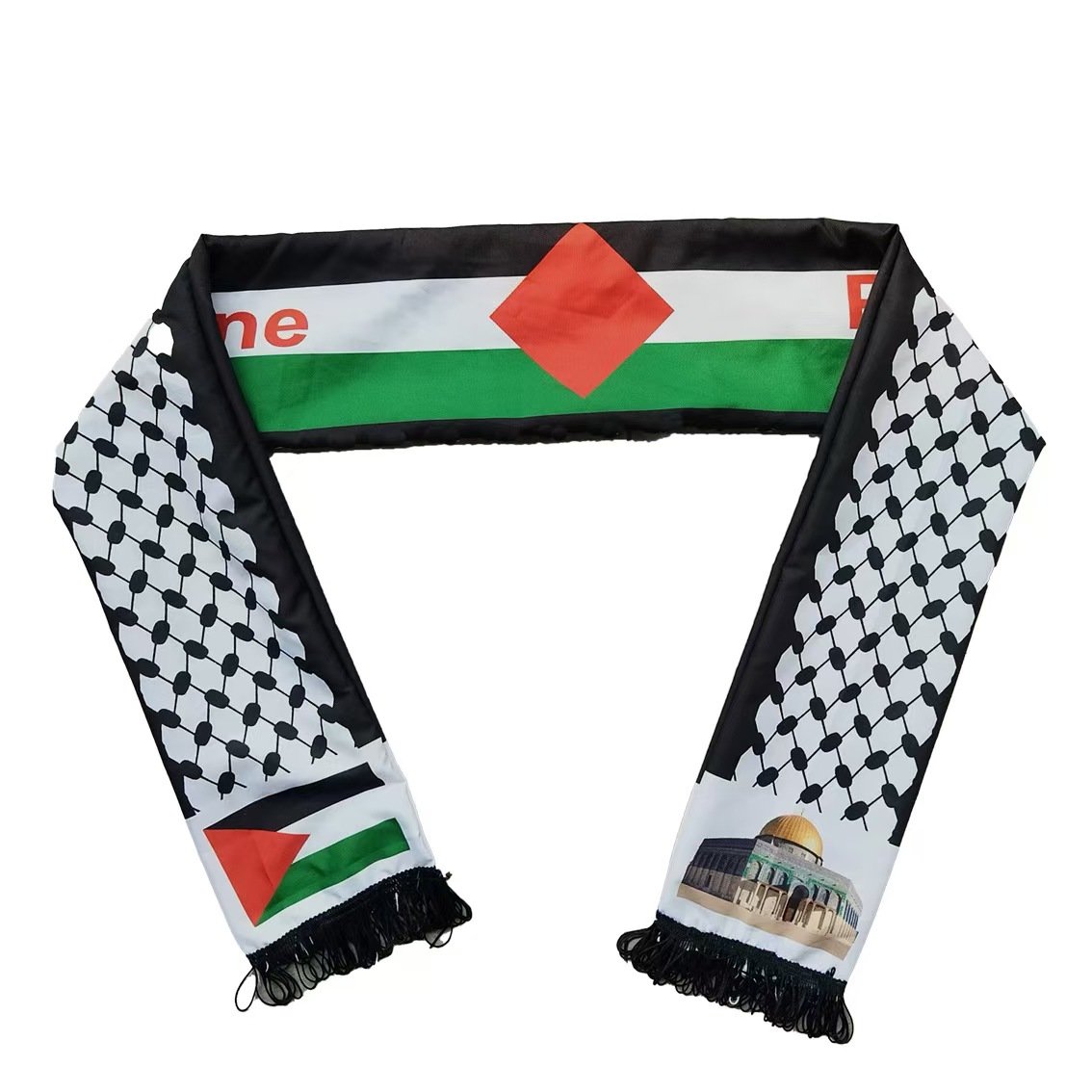 Palestine Wholesale Palestine Scarf Flag Scarf Events Decoration Satin Polyester Palestine Scarf