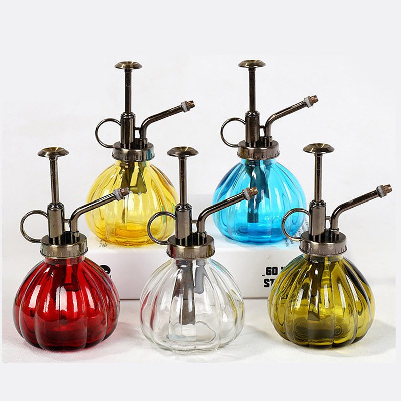 round Plant Mist Bottle with Trigger Pump Watering Spray Bottle Screen Printed Surface Screw Cap Sealing