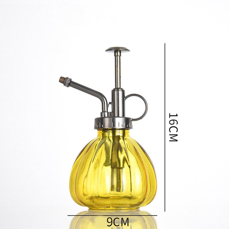 round Plant Mist Bottle with Trigger Pump Watering Spray Bottle Screen Printed Surface Screw Cap Sealing