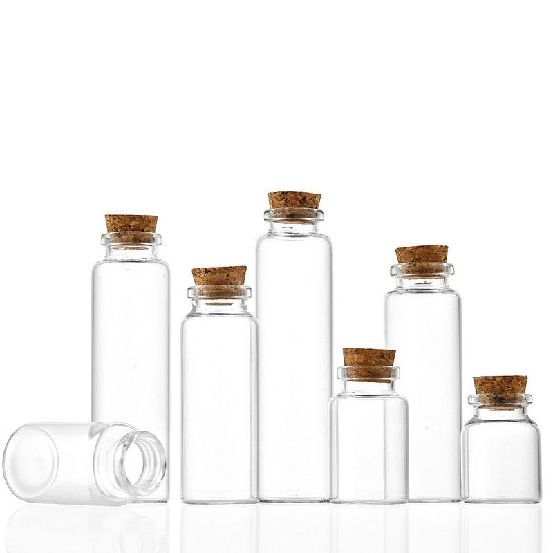 Width 30mm Mini Bottles With Cork Lids Wishing Message Glass Bottles Vials Pudding Glass Jar With cork glass bottle stopper