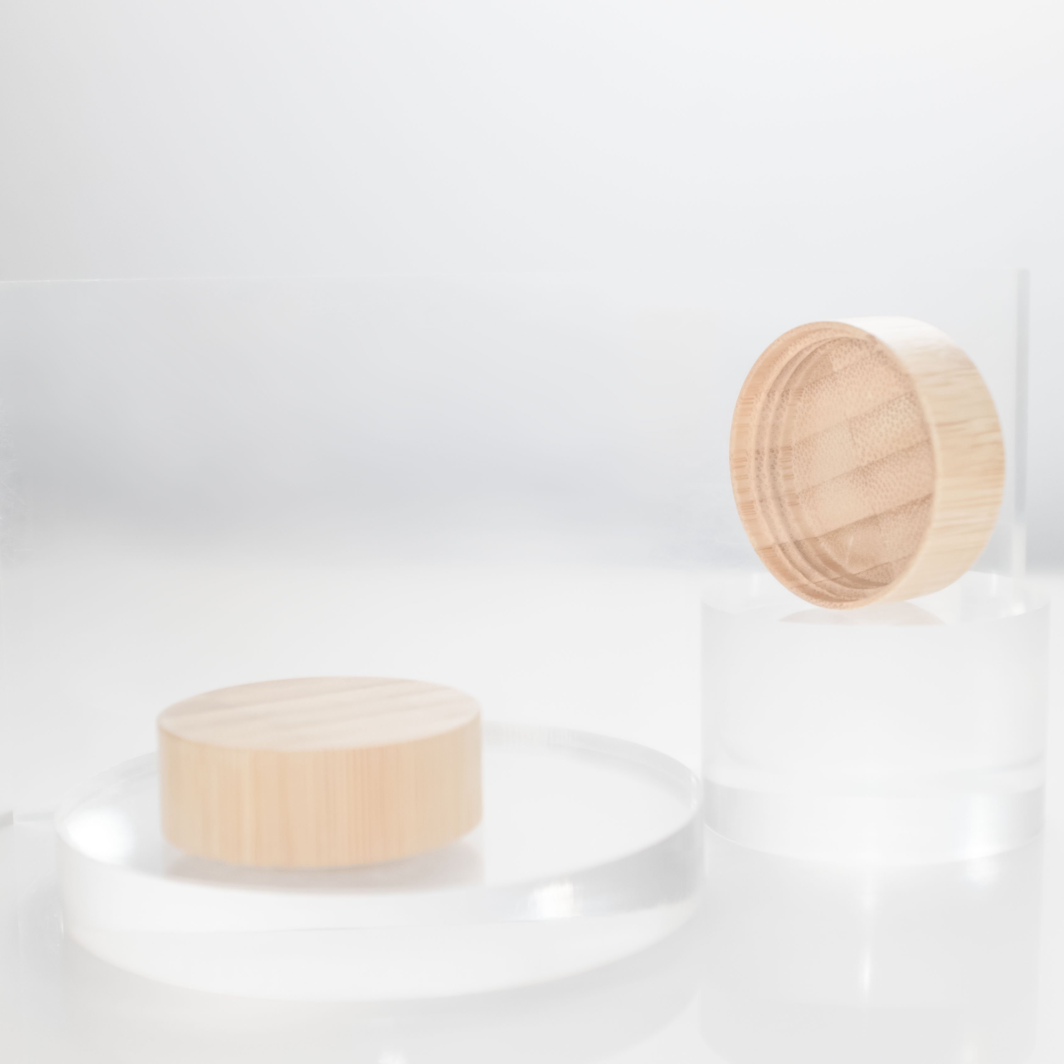 Fomalhaut capsule pill bottle 150ml glass bottle packaging with reusable bamboo lid for health care pills