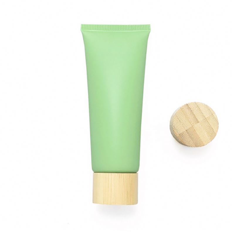 FTS Cosmetics Hand Cream Face Cleanser Lotion Hose 50g 60g 80g 100g 120g Plastic PE Soft Tube With Bamboo Screw Cover