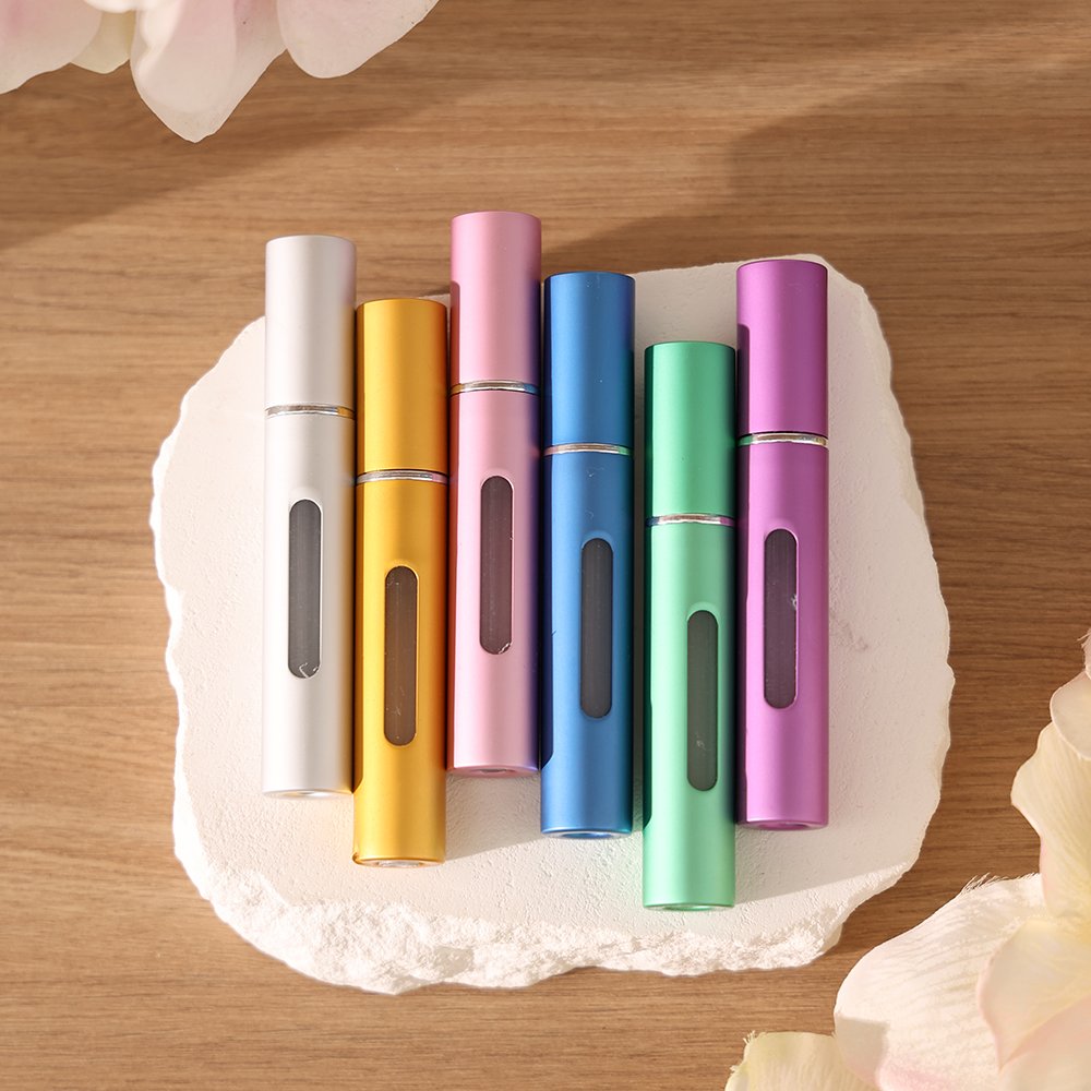 5ML Aluminum Mini Pocket Travel Size Perfume Atomizer Refillable Empty 5ml Aluminum Perfume Bottle with Dropper Pump Spray